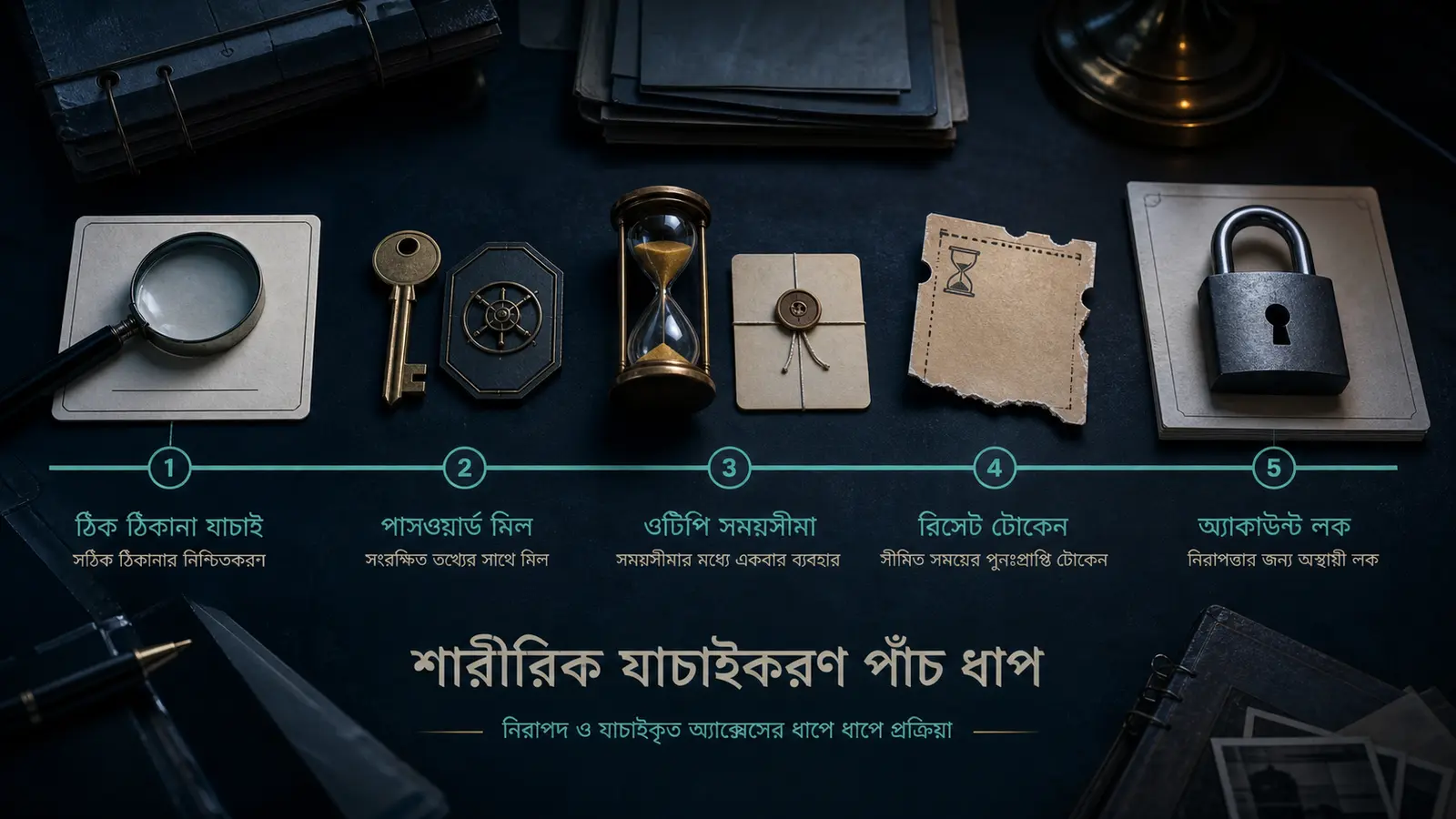হোস্টনেম, ওটিপি, রিসেট টোকেন ও অ্যাকাউন্ট লকের যাচাই টাইমলাইন